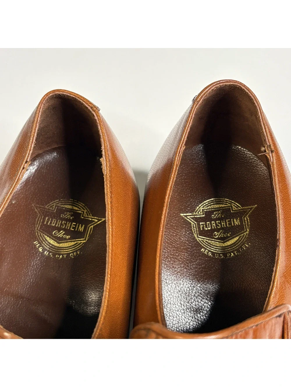 Vintage 1960s Florsheim Brown Apron Toe Slip-On Shoes